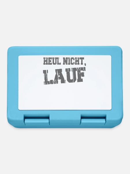 Heul nicht, LAUF Laufen, Joggen, Sport, Rennen - Brotdose - Saphirblau