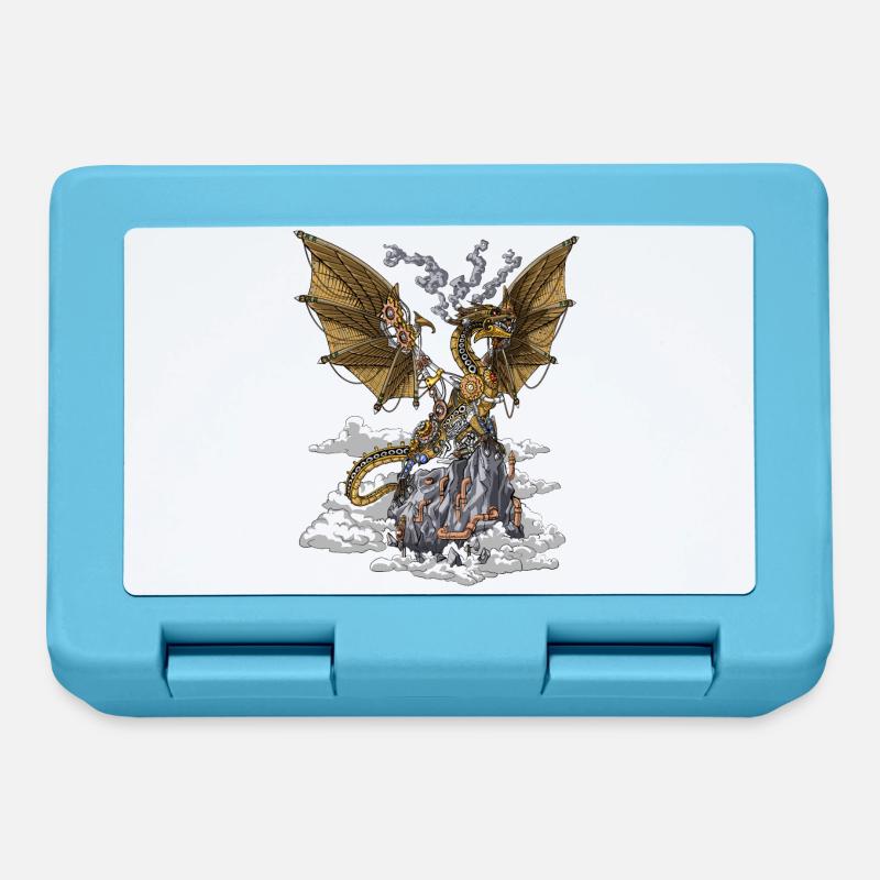 Steampunk-Drache - Brotdose - Saphirblau