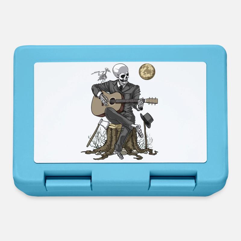 Skeleton Guitar Player - Lunchbox - sapphire blue