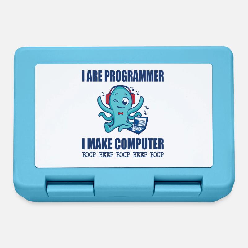 Je suis programmeur je fais bip boop ordinateur - Boîte à goûter - bleu saphir