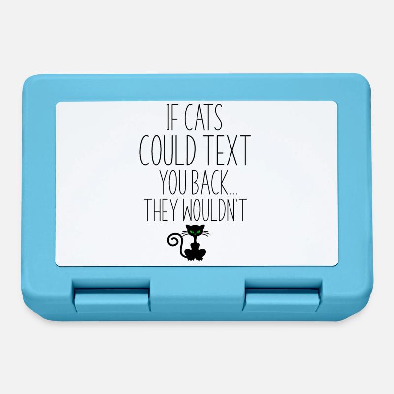 If Cats Could Write If Cats Could Text - Lunchbox - sapphire blue