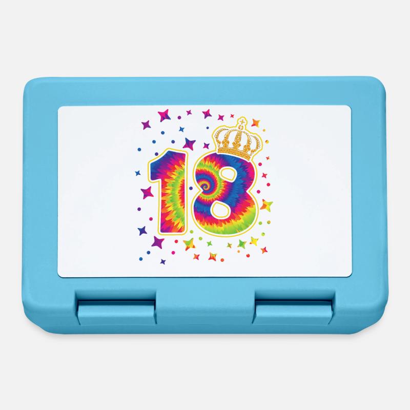 Tie-dye fête d’anniversaire 18 ans 18 ans - Boîte à goûter - bleu saphir