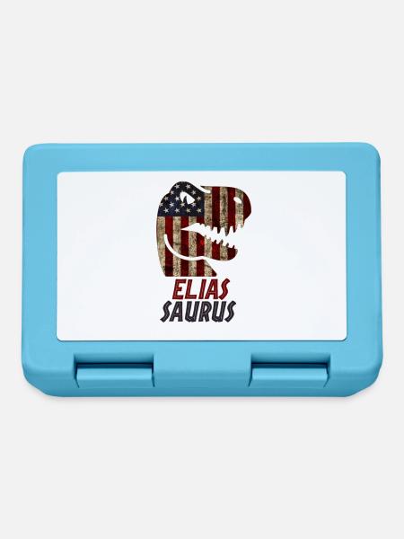 Patriotic Elias Dinosaur Eliassaurus - Brotdose - Saphirblau