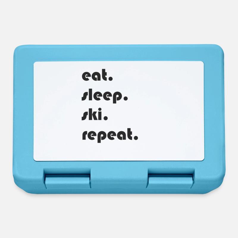 Ski - eat. sleep. ski. repeat. - Brotdose - Saphirblau
