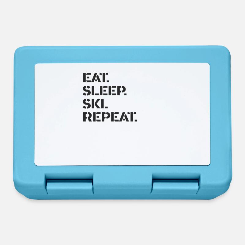 Ski - eat. Sleep. ski. repeat. - Lunchbox - sapphire blue