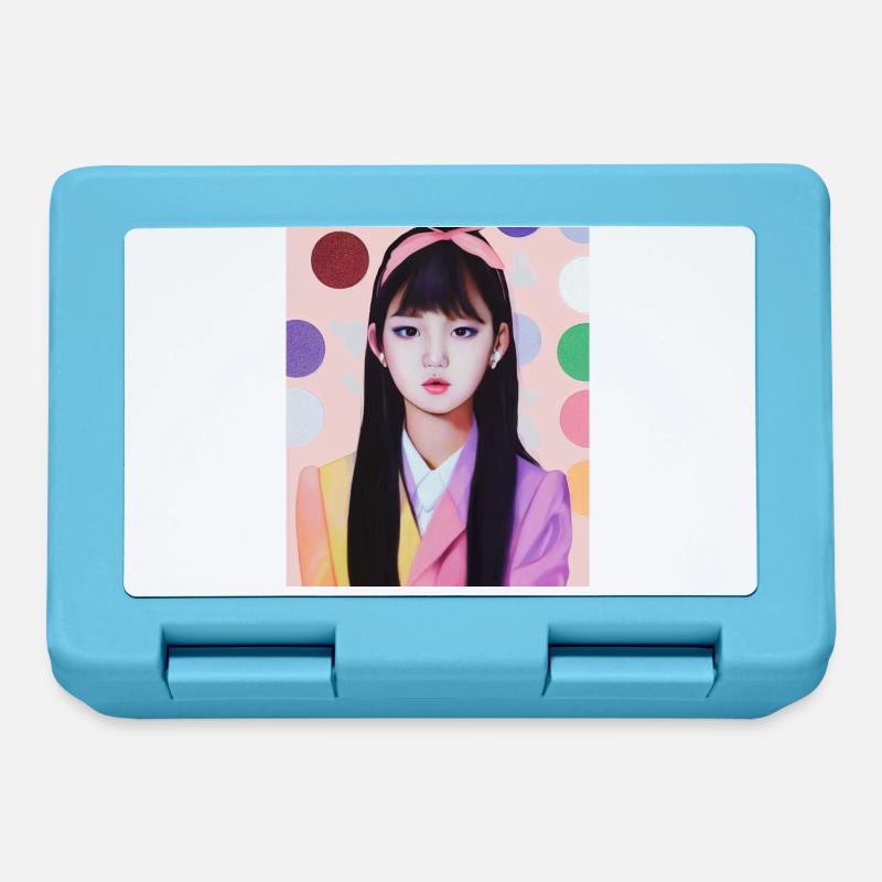 Mignonne K Pop Idol de Corée sur une photo d’école - Boîte à goûter - bleu saphir