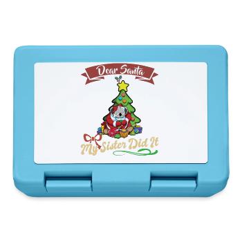 Cher Père Noël Ma sœur l’a fait frères et sœurs Noël - Boîte à goûter - bleu saphir - Devant