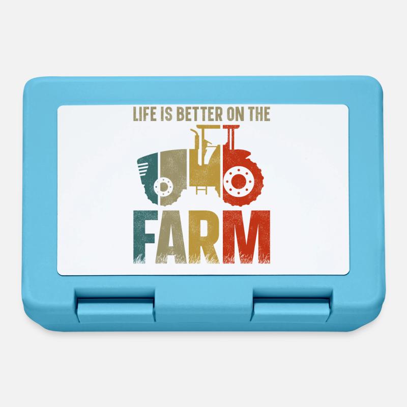 Farming Farmer Vintage Tractor - Lunchbox - sapphire blue