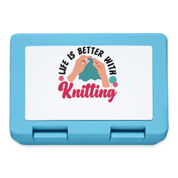 Knitting Knitter Life Is Better - Brotdose - Saphirblau - Vorne
