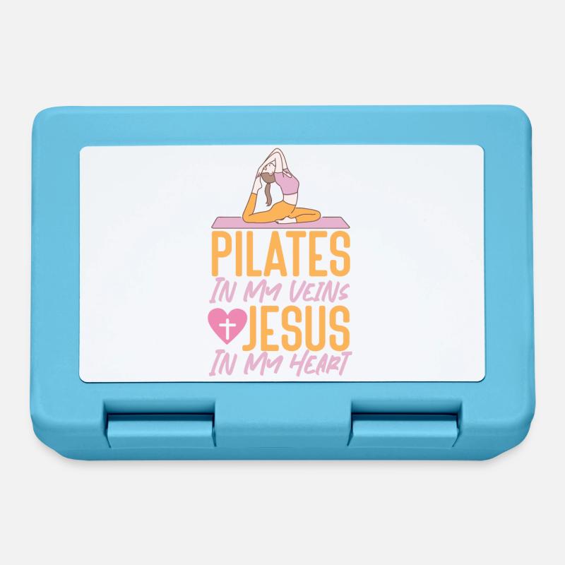 Instructeur de Pilates Enseignant Jésus - Boîte à goûter - bleu saphir