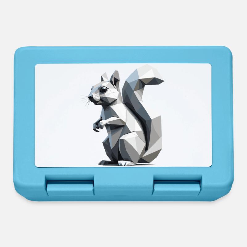 Squirrel - Cute Low Polygon Design - Lunchbox - sapphire blue