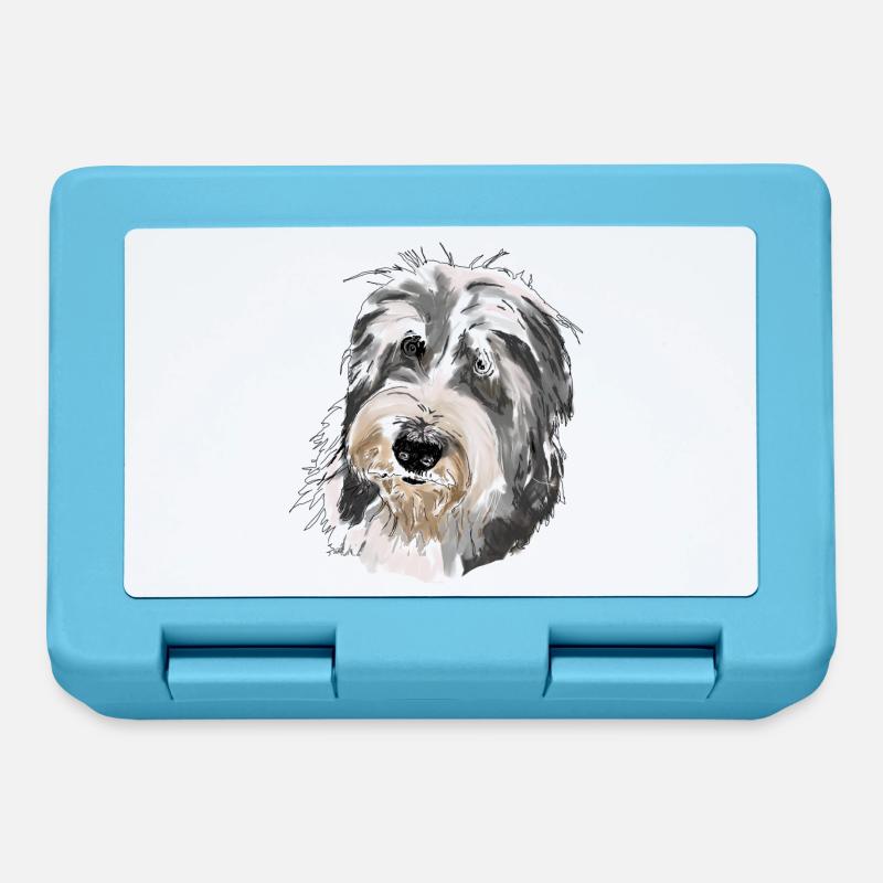 Collie barbu - Boîte à goûter - bleu saphir