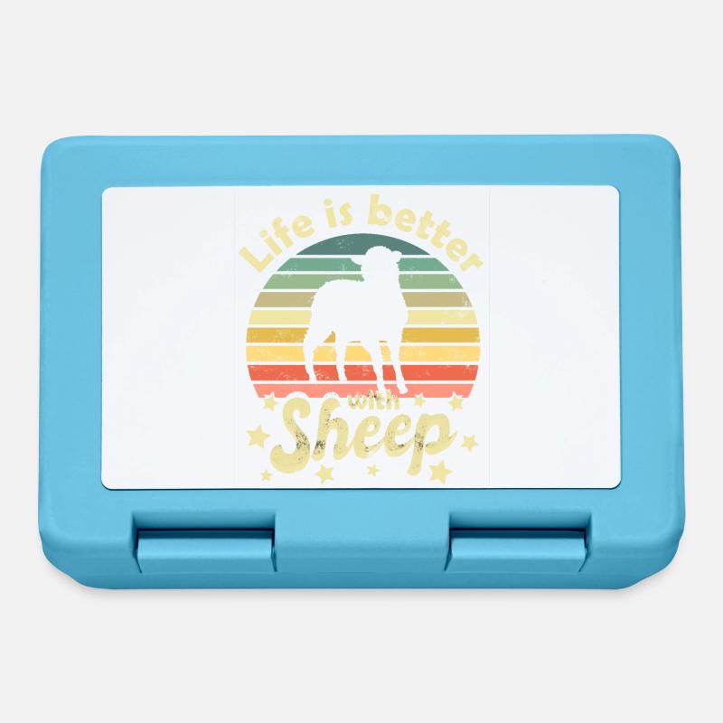 Moutons Moutons - Boîte à goûter - bleu saphir