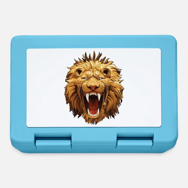 Rugissements de lion - Boîte à goûter - bleu saphir
