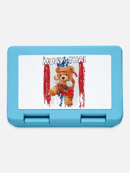Teddybär Muay Thai Kämpfer - Brotdose - Saphirblau