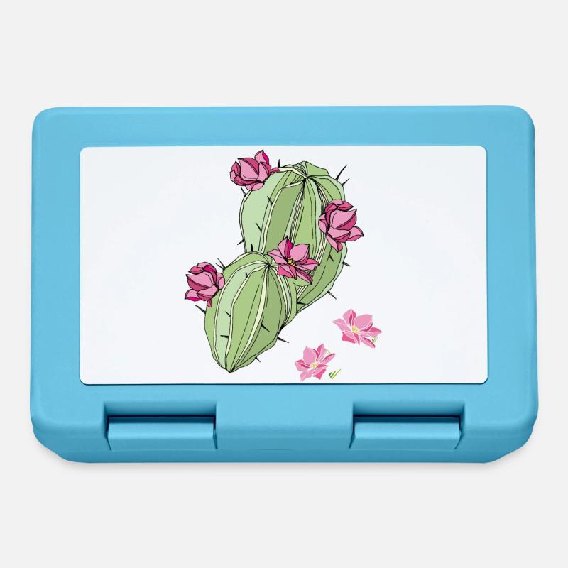 Cactus à fleurs - Boîte à goûter - bleu saphir