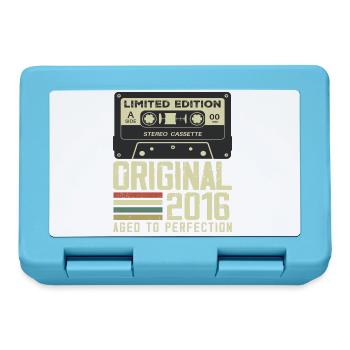 8. Jubiläumsgeschenk im Retro-Stil 2016 - Brotdose - Saphirblau - Vorne