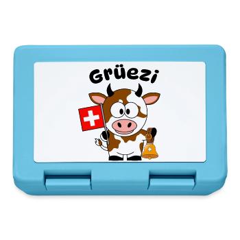 Gruezi Schweizer Kuh  - Brotdose - Saphirblau - Vorne