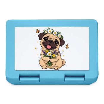 Mops Hund süßer Mops niedlicher Mops - Brotdose - Saphirblau - Vorne