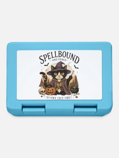 Verzauberte Katzenhexe - Brotdose - Saphirblau