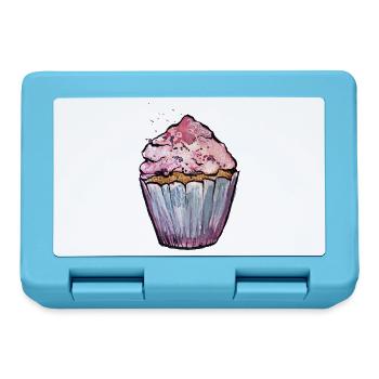 Rosa Aquarell Cupcake - Brotdose - Saphirblau - Vorne