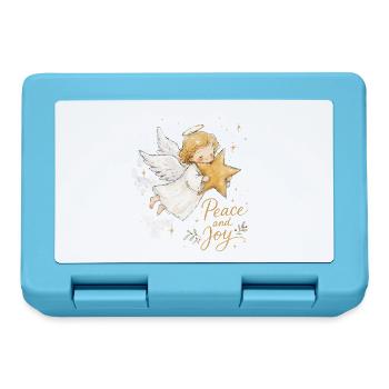 Aquarell Weihnachtsengel mit Stern - Brotdose - Saphirblau - Vorne