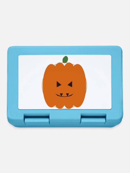 Kürbis Halloween Lächeln Design - Brotdose - Saphirblau