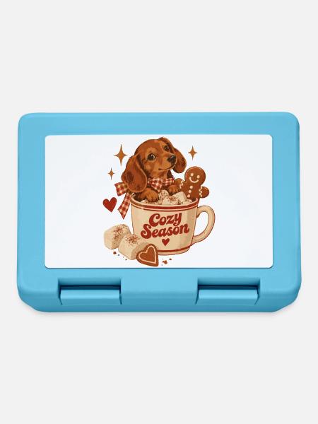 Cozy Season Dachshund - Brotdose - Saphirblau