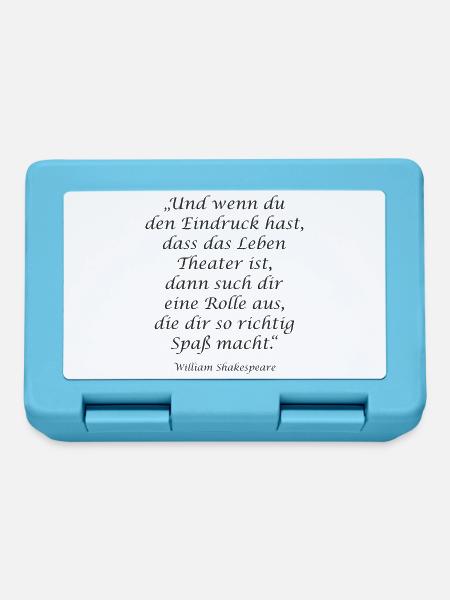 Zitat William Shakespeare - Theater Spaß 1 - Brotdose - Saphirblau