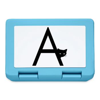 Buchstabe A mit Katze - Brotdose - Saphirblau - Vorne