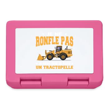 Engin de chantier Tractopelle Ronfler - Boîte à goûter - rose - Devant
