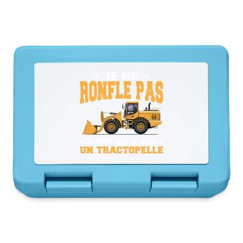 Engin de chantier Tractopelle Ronfler - Boîte à goûter - bleu saphir - Devant