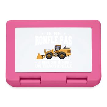 Engin de chantier Tractopelle Ronfler - Boîte à goûter - rose - Devant