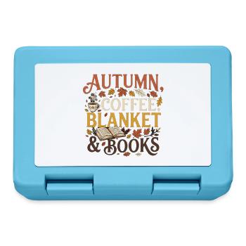 Herbst Vibes – Autumn, Coffee, Blanket & Books Pre - Brotdose - Saphirblau - Vorne