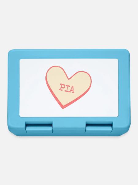 Pia Name Vorname rosa Zucker Herz - Brotdose - Saphirblau