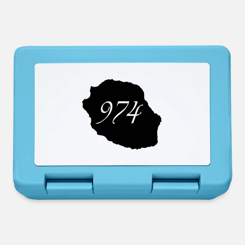 île de la réunion 974 blanc - Boîte à goûter - bleu saphir
