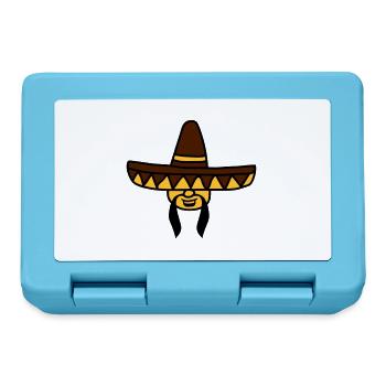 head face mexican funny south america sombrero - Lunchbox - sapphire blue - Front
