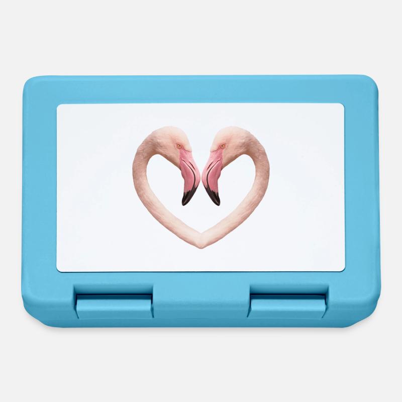 Flamingo Heart - Lunchbox - sapphire blue