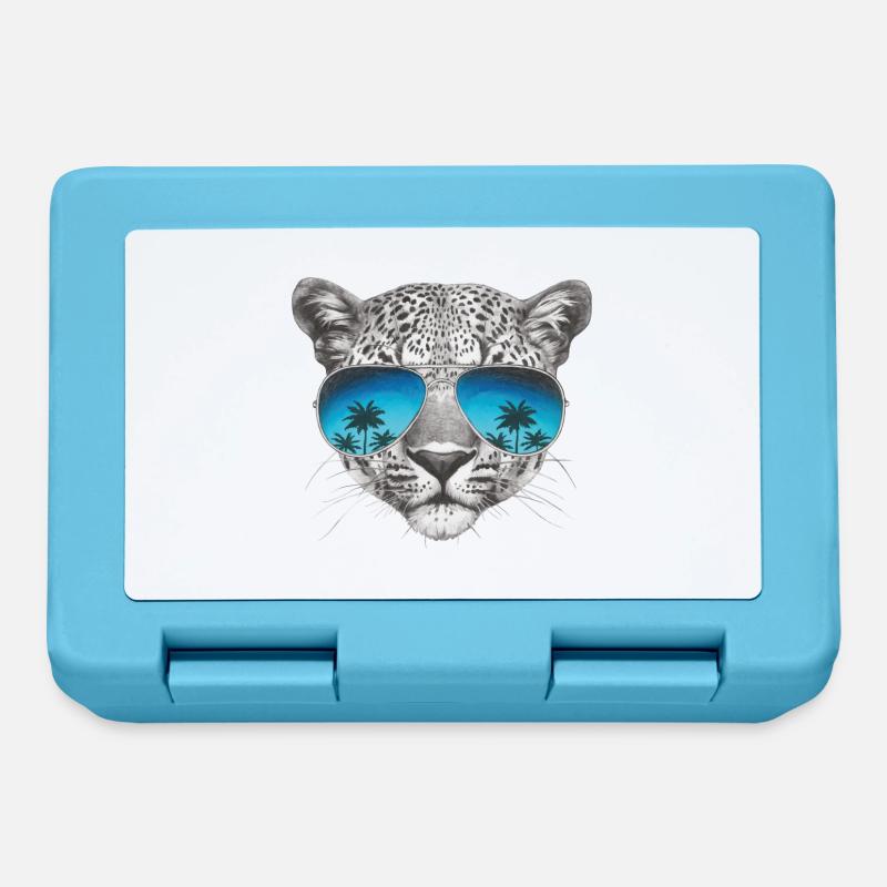 Leopard "Cool" - Brotdose - Saphirblau