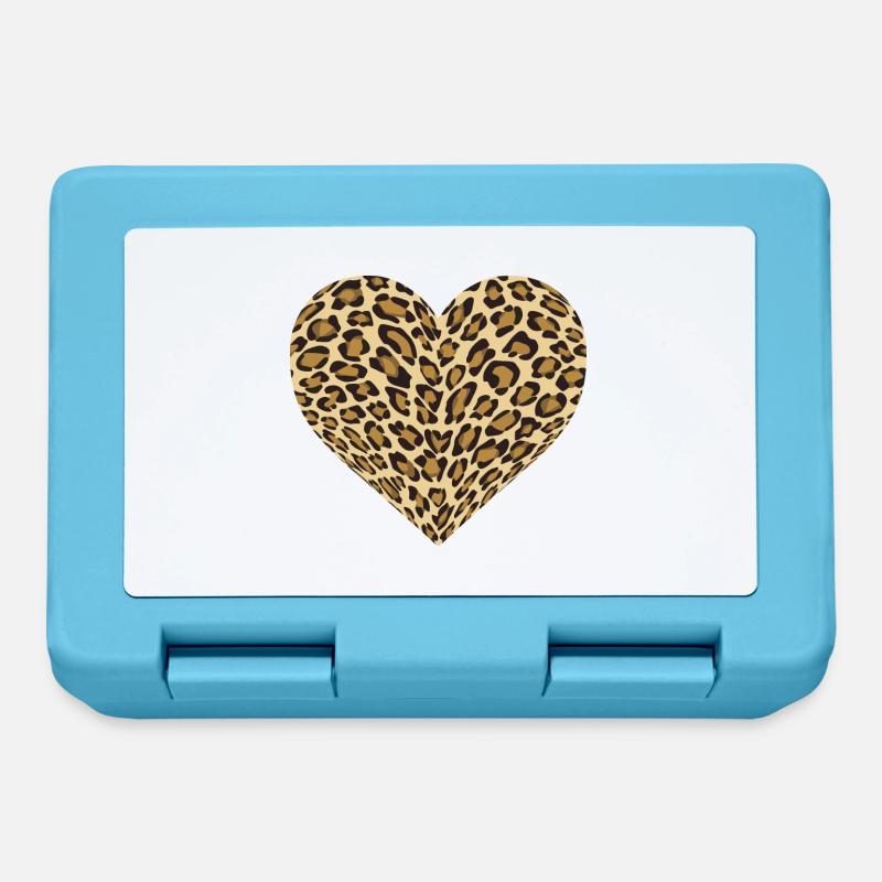 Leopard Heart - Lunchbox - sapphire blue