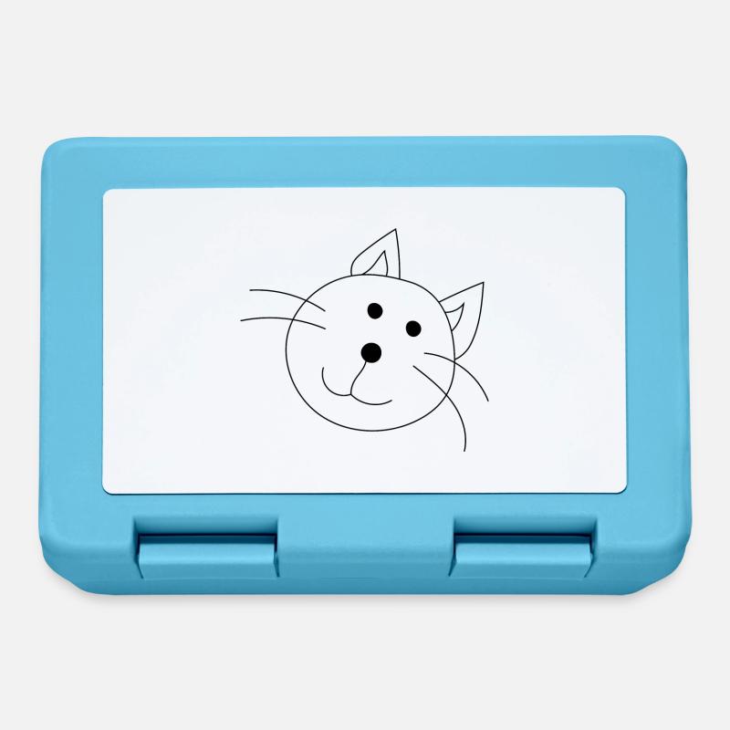Drôle de chat - Boîte à goûter - bleu saphir
