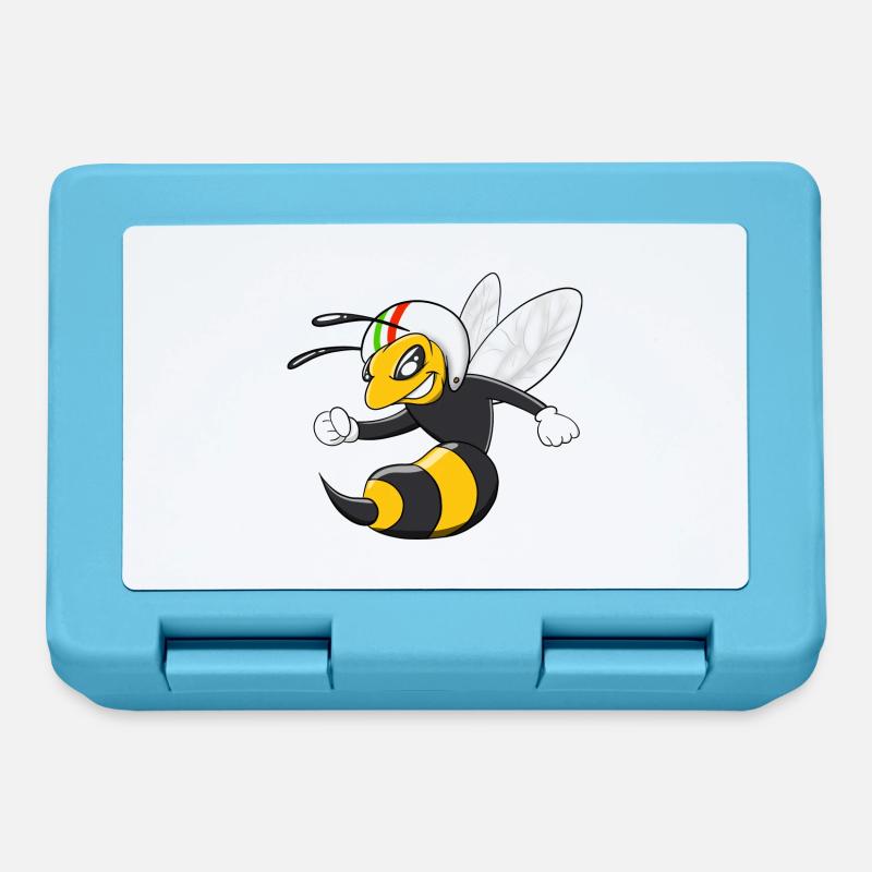 Frelon guêpe cool avec casque - Boîte à goûter - bleu saphir