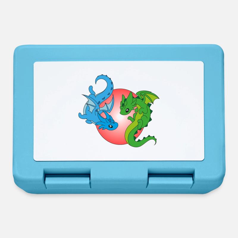2 Dragons volants - Boîte à goûter - bleu saphir