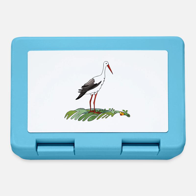 Oiseau cigogne - Boîte à goûter - bleu saphir