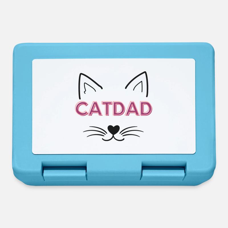 Papa chat - Boîte à goûter - bleu saphir