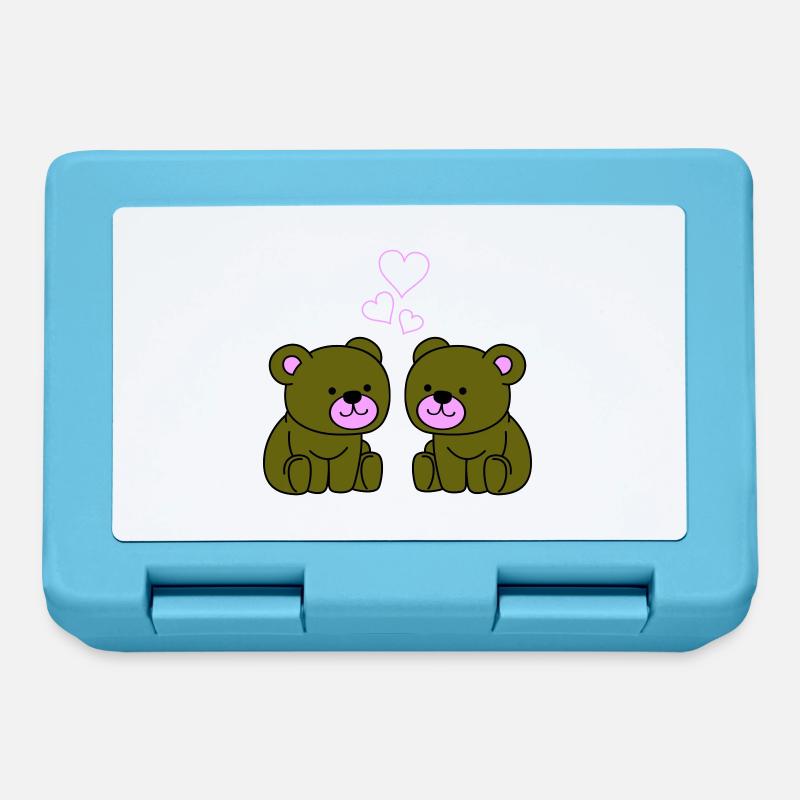teddybär love - Brotdose - Saphirblau