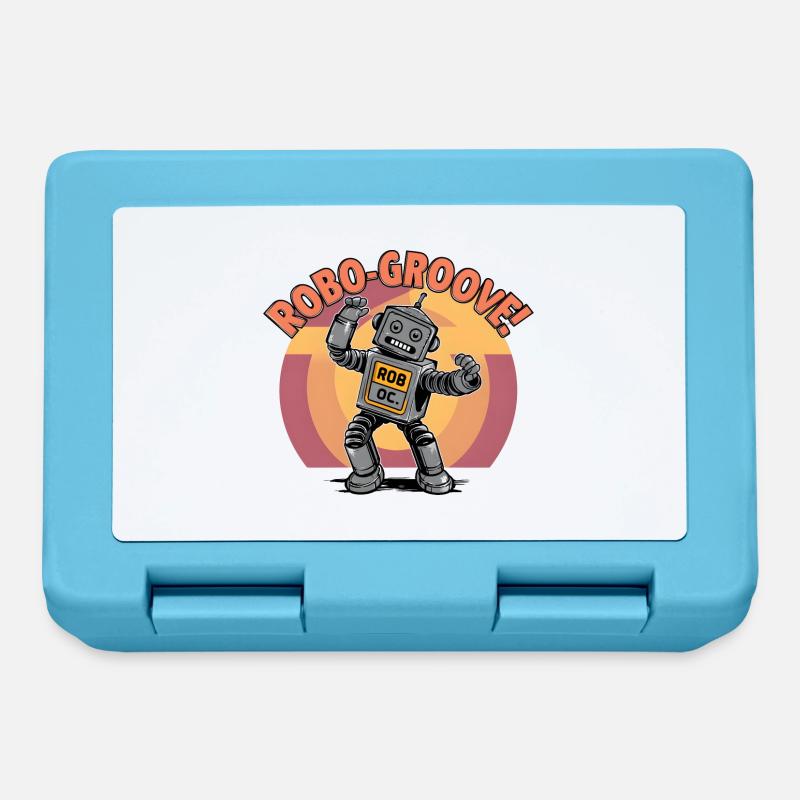 Artwork - Robo-groove! Robot Dancing Digital Art - Lunchbox - sapphire blue