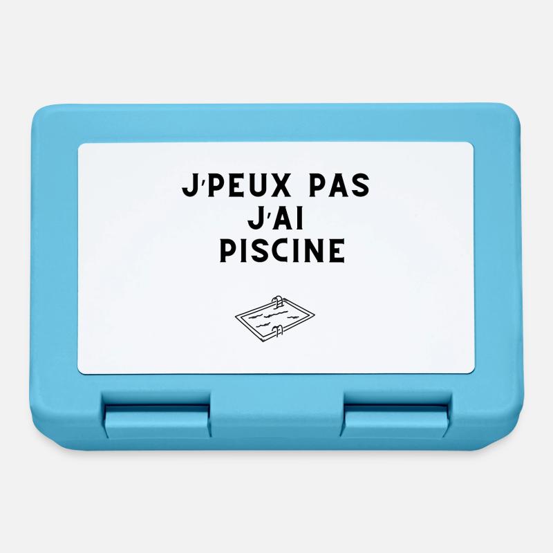 Je peux pas j ai piscine - Boîte à goûter - bleu saphir