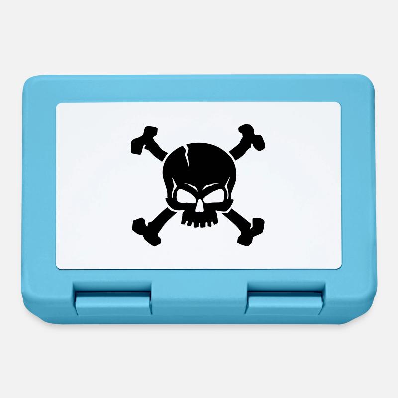 CROSSED SKULL - 1C - Brotdose - Saphirblau
