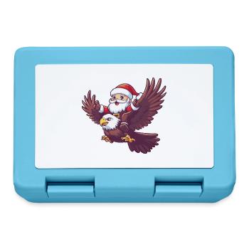 Aigle Père Noël dessin animé - Boîte à goûter - bleu saphir - Devant